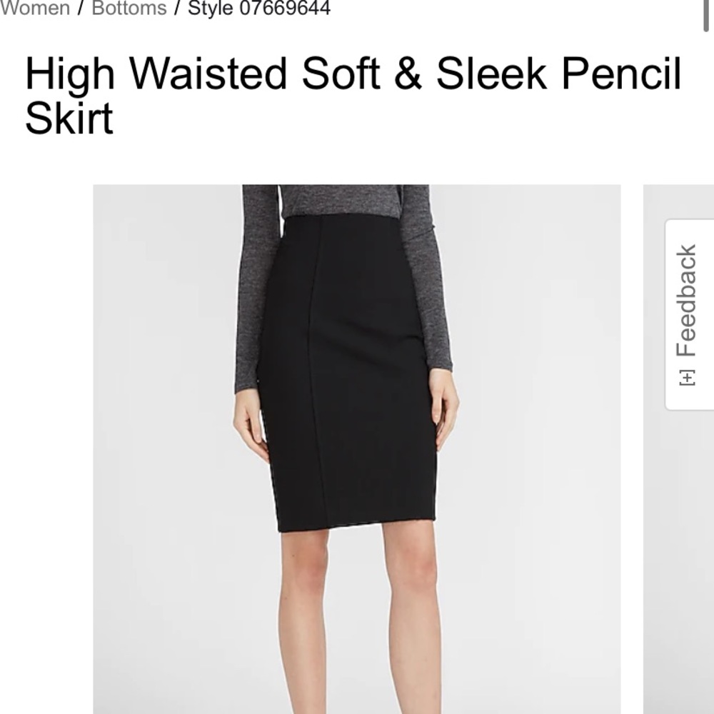 Express black pencil career skirt nwt 00